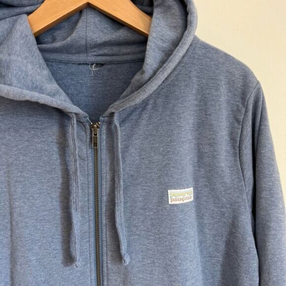 Vintage Y2K Patagonia Men’s Large Blue Full Zip Hoodie Hooded Jacket Sweater - Picture 2 of 9
